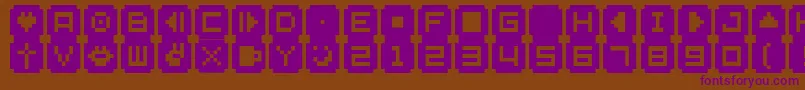 Więcej informacji o czcionce BmStampA9 Czcionka BmStampA9 – fioletowe czcionki na brązowym tle