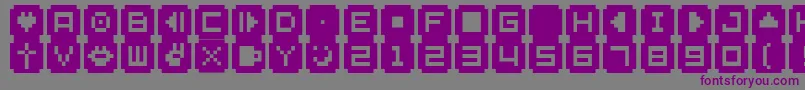 フォントBmStampA9 – 紫色のフォント、灰色の背景