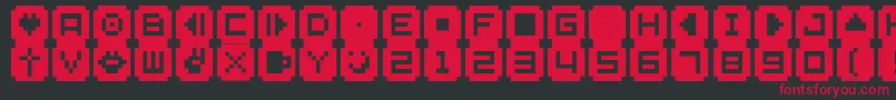 BmStampA9 Font – Red Fonts on Black Background