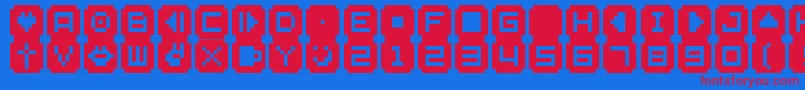 BmStampA9 Font – Red Fonts on Blue Background