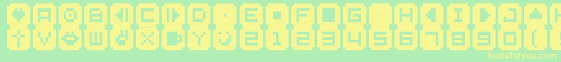 BmStampA9 Font – Yellow Fonts on Green Background