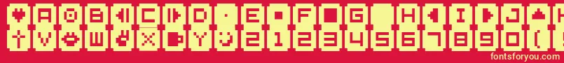BmStampA9 Font – Yellow Fonts on Red Background