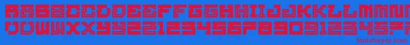 Homigos Font – Red Fonts on Blue Background