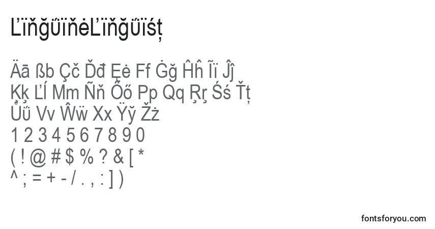 A fonte LinguineLinguist – alfabeto, números, caracteres especiais