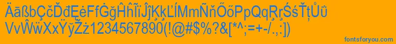 LinguineLinguist Font – Blue Fonts on Orange Background