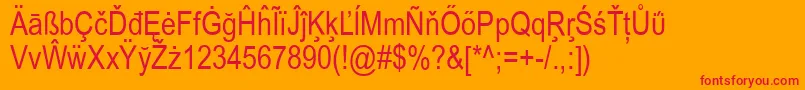 LinguineLinguist Font – Red Fonts on Orange Background