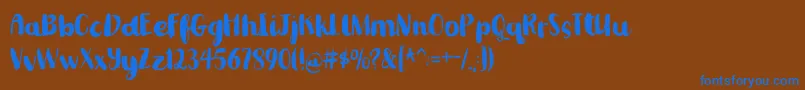 Romkugledemo-fontti – siniset fontit ruskealla taustalla