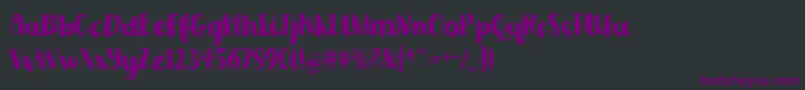 Шрифт Romkugledemo – фиолетовые шрифты на чёрном фоне