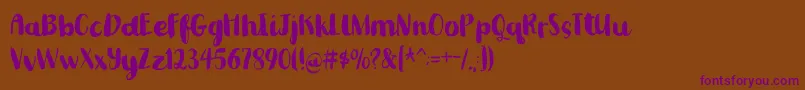 Romkugledemo-fontti – violetit fontit ruskealla taustalla