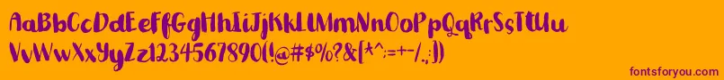 Romkugledemo-Schriftart – Violette Schriften auf orangefarbenem Hintergrund