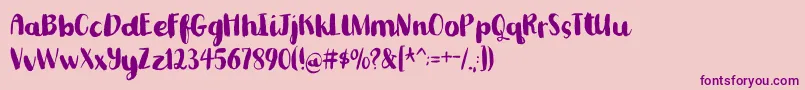 Шрифт Romkugledemo – фиолетовые шрифты на розовом фоне