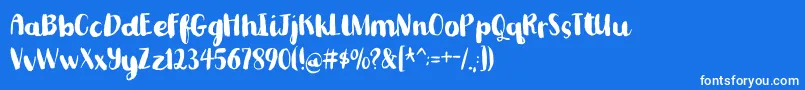 Romkugledemo-fontti – valkoiset fontit sinisellä taustalla