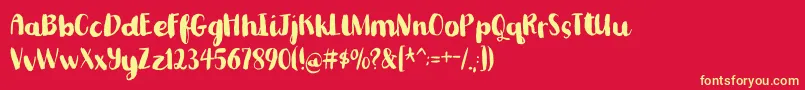 Romkugledemo-fontti – keltaiset fontit punaisella taustalla