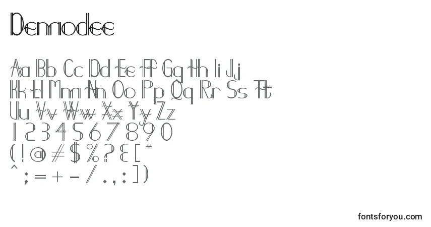 Schriftart Demodee (107020) – Alphabet, Zahlen, spezielle Symbole