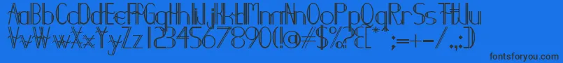 Demodee Font – Black Fonts on Blue Background