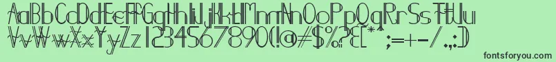 Demodee-fontti – mustat fontit vihreällä taustalla