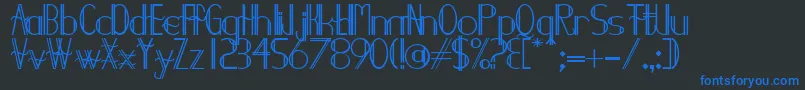 Demodee-fontti – siniset fontit mustalla taustalla