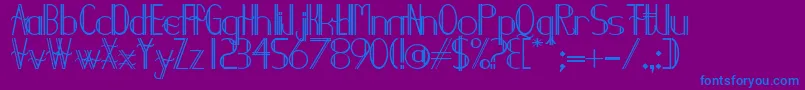 フォントDemodee – 紫色の背景に青い文字