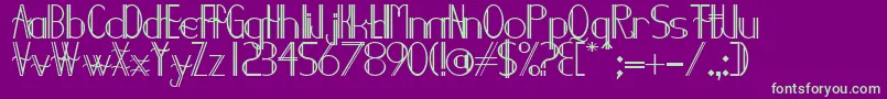 Demodee Font – Green Fonts on Purple Background