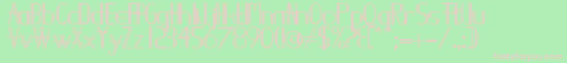 Demodee-Schriftart – Rosa Schriften auf grünem Hintergrund