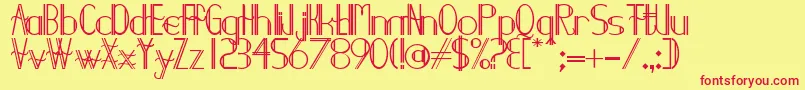 Demodee Font – Red Fonts on Yellow Background