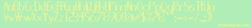 Czcionka Demodee – żółte czcionki na zielonym tle