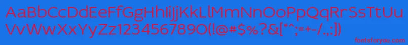 IdealistSansLight Font – Red Fonts on Blue Background