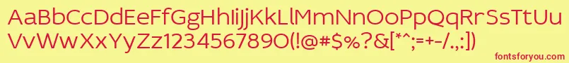 IdealistSansLight Font – Red Fonts on Yellow Background