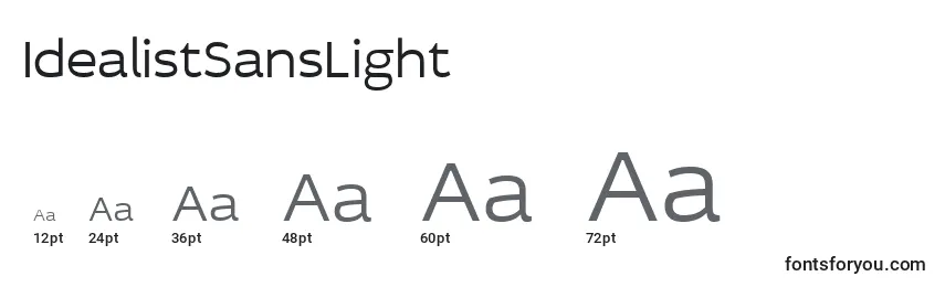 IdealistSansLight (107021) Font Sizes