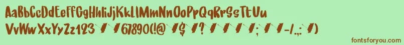 UnderMyUmbrellaDemo Font – Brown Fonts on Green Background