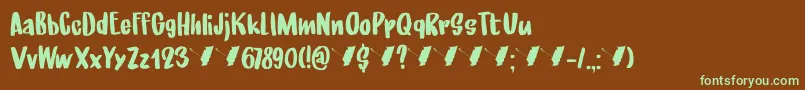 UnderMyUmbrellaDemo Font – Green Fonts on Brown Background