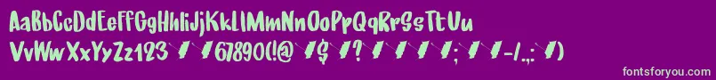 UnderMyUmbrellaDemo Font – Green Fonts on Purple Background