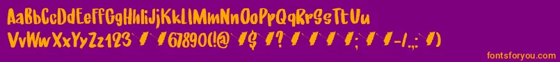 UnderMyUmbrellaDemo Font – Orange Fonts on Purple Background
