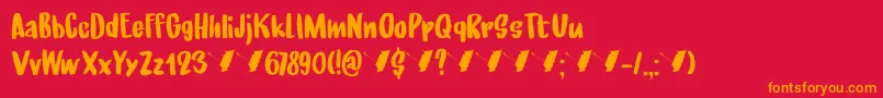 UnderMyUmbrellaDemo Font – Orange Fonts on Red Background