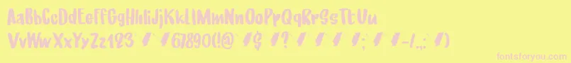 UnderMyUmbrellaDemo Font – Pink Fonts on Yellow Background