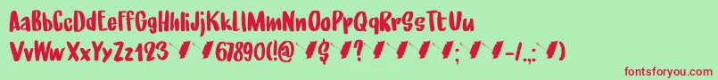 UnderMyUmbrellaDemo Font – Red Fonts on Green Background