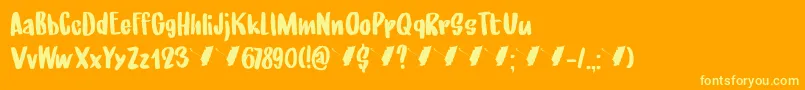 UnderMyUmbrellaDemo Font – Yellow Fonts on Orange Background