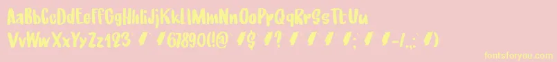 UnderMyUmbrellaDemo Font – Yellow Fonts on Pink Background