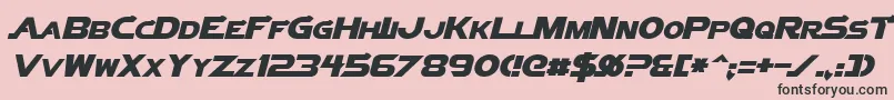 Fonte VectorSigmaItalic – fontes pretas em um fundo rosa