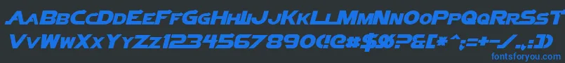 Fonte VectorSigmaItalic – fontes azuis em um fundo preto