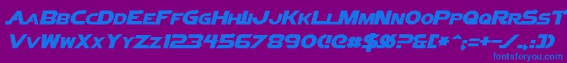 VectorSigmaItalic Font – Blue Fonts on Purple Background