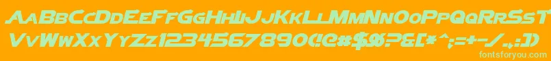 Saiba mais sobre a fonte VectorSigmaItalic Fonte VectorSigmaItalic – fontes verdes em um fundo laranja