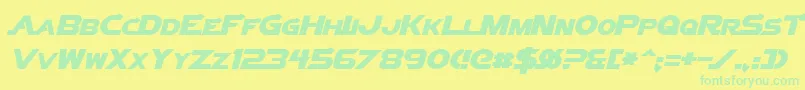 VectorSigmaItalic Font – Green Fonts on Yellow Background