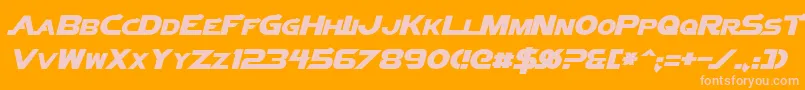 Fonte VectorSigmaItalic – fontes rosa em um fundo laranja