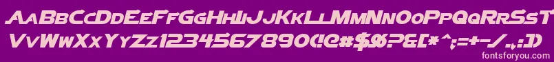 フォントVectorSigmaItalic – 紫の背景にピンクのフォント