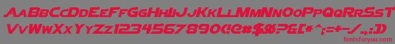 VectorSigmaItalic-fontti – punaiset fontit harmaalla taustalla