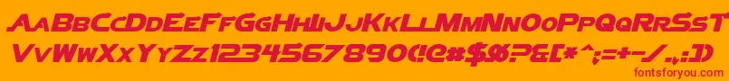 Czcionka VectorSigmaItalic – czerwone czcionki na pomarańczowym tle