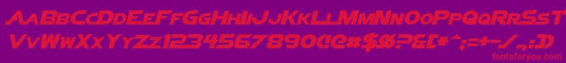 VectorSigmaItalic Font – Red Fonts on Purple Background