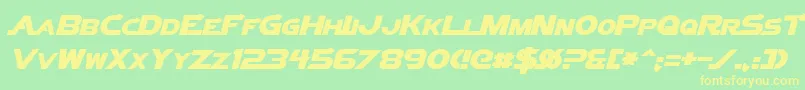 VectorSigmaItalic Font – Yellow Fonts on Green Background