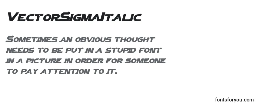 Обзор шрифта VectorSigmaItalic